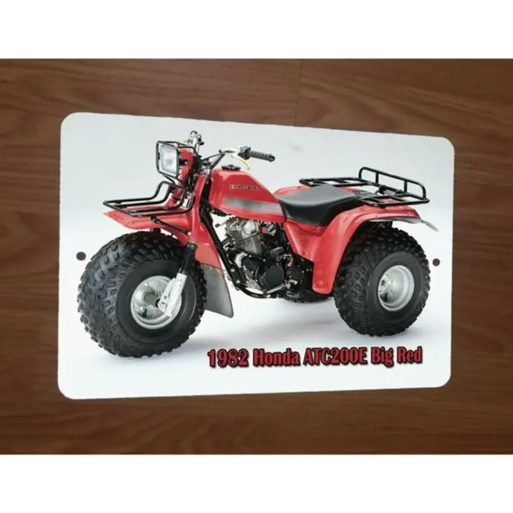 1982 Honda ATC200E Big Red Bike 3 Wheeler Quad ATV 8x12 Metal Wall Sign